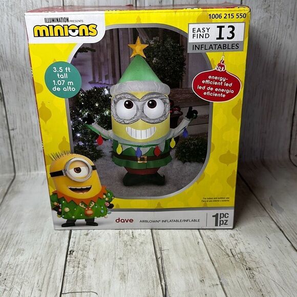 Gemmy Airblown LED Minions Dave the Elf 3.5 ft. Inflatable - Picture 1 of 4